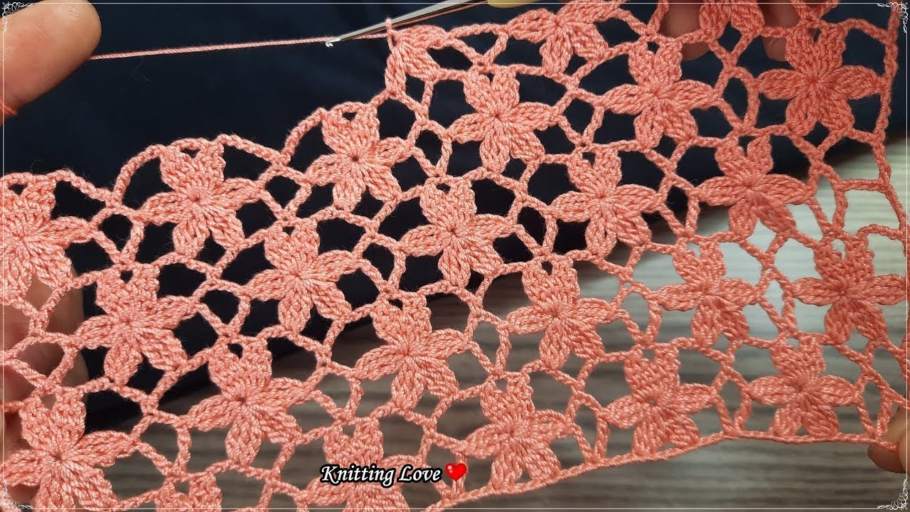 AMAZING Easy Beautiful Floral Patterned Crochet Filet Etol Shawl and Cover Model Tığ işi örgü modeli