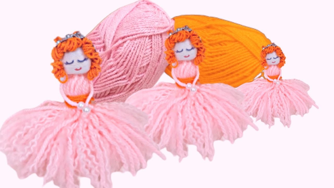 Amazing Woolen DOLL craft at home.Handmade Doll.pom pom tutorial.How to Decorate DOLL with Woolen.
