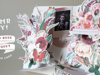 ASMR DIY Wild Rose Bouquet Pop-Up Card Tutorial - Valentine's day gift idea