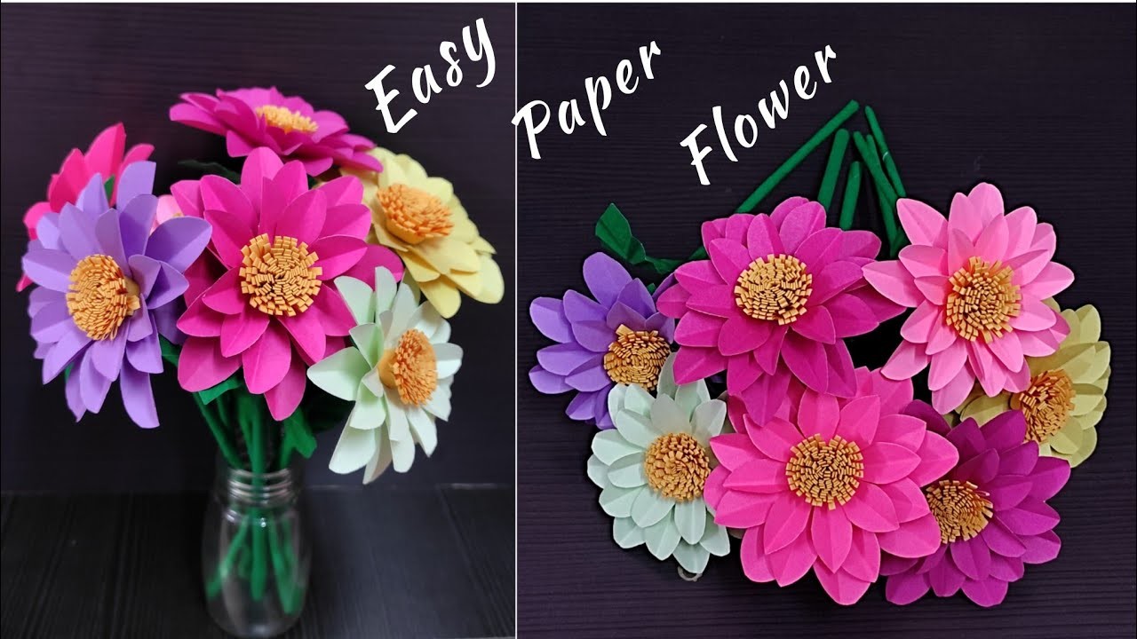 Beautiful Paper Flower Making Tutorial for Room Decoration