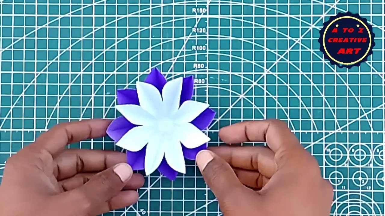 Beautiful Paper Flower Tutorial.Easy Paper flower Decor.Paper Flower For Kids @ATOZCREATIVEART