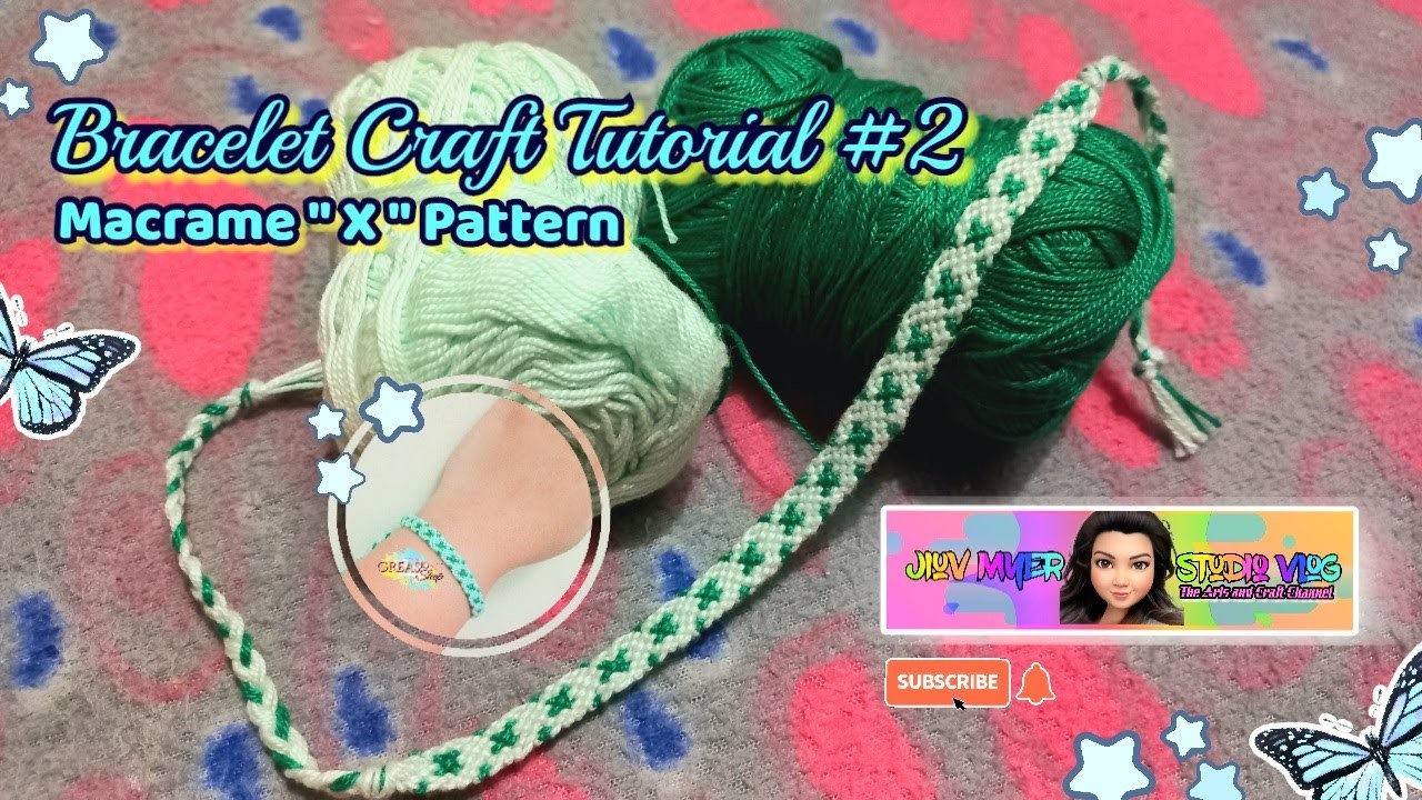 Bracelet craft tutorial #2 | Macrame x pattern #craft #youtube #macrame #diy@jiuvmyerstudiovlog