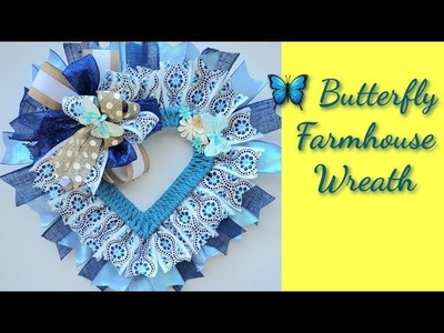 Butterfly Heart Farmhouse Victorian Wreath Tutorial DIY Crafts Spring Decor Crafting With Ollie