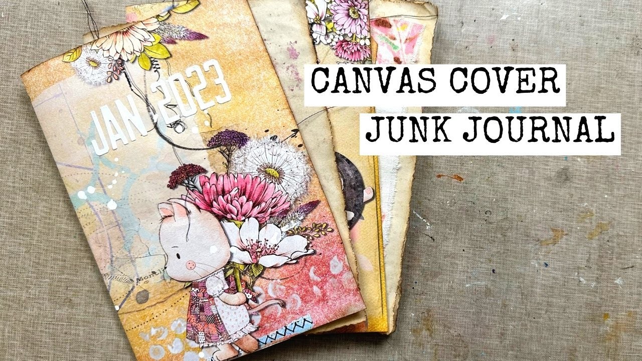 Canvas Cover Junk Journal For Little Girls.Tutorial.Part 1