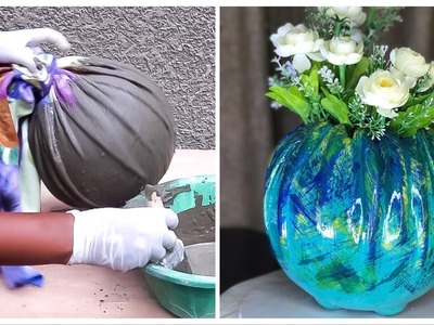Cement Cloth Pot: A Must-Try DIY.Cement craft ideas