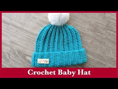 Classic Crochet Ribbed Baby Hat. Toddler Size.