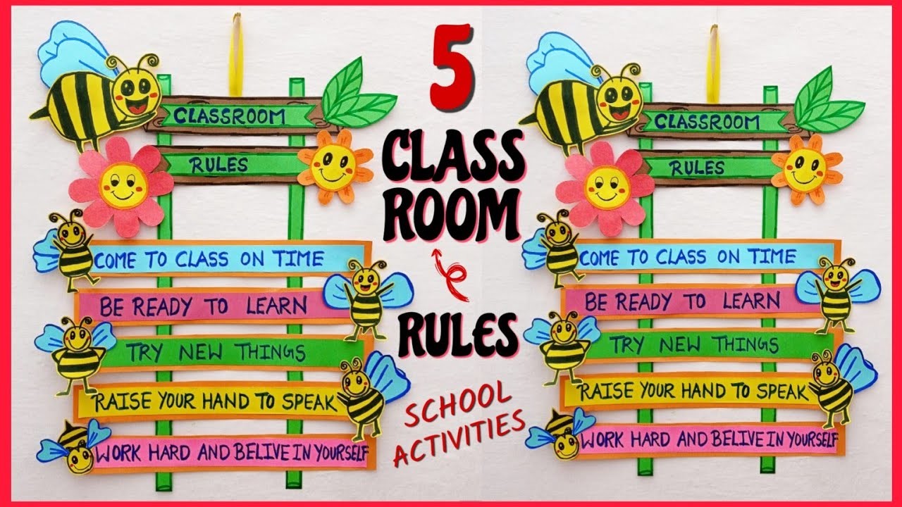 CLASSROOM RULES Wall Hanging.Craft for School.School Activity.Class Activity. TLM For Teachers