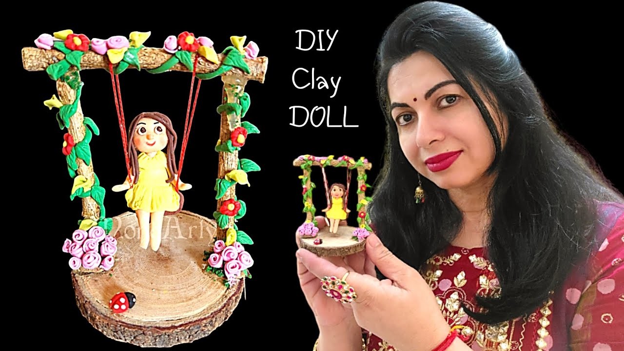 Clay Doll. how to make doll with clay. clay craft ideas. handmade gift ideas.handmade homedecore