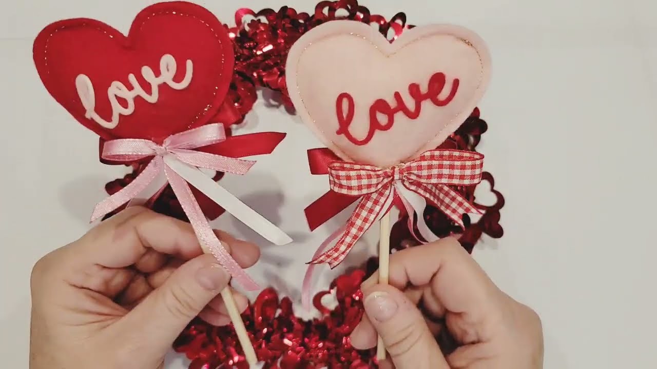 Craft with Me - Easy Felt Valentine Heart Wands