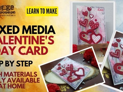 Create the Perfect Valentines Day Card with This Simple Mixed Media Tutorial!
