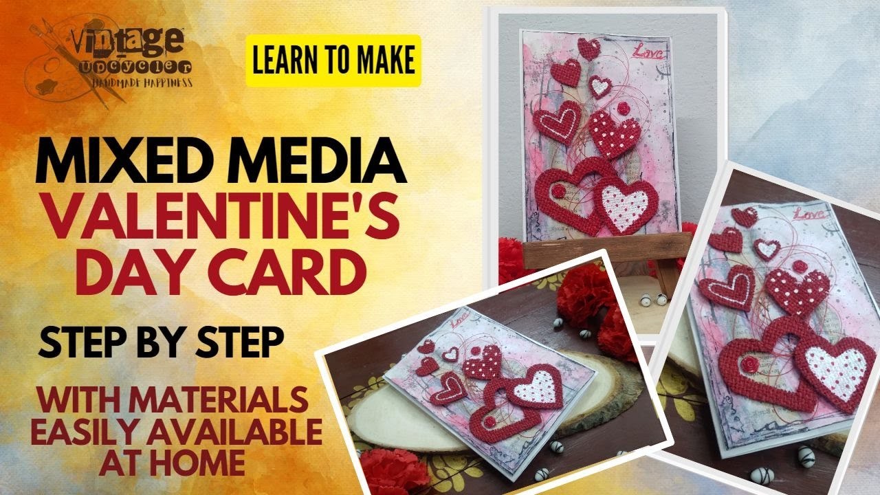 Create the Perfect Valentines Day Card with This Simple Mixed Media Tutorial!