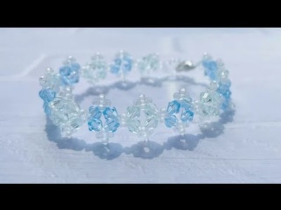 Crystal beads bracelet tutorial.