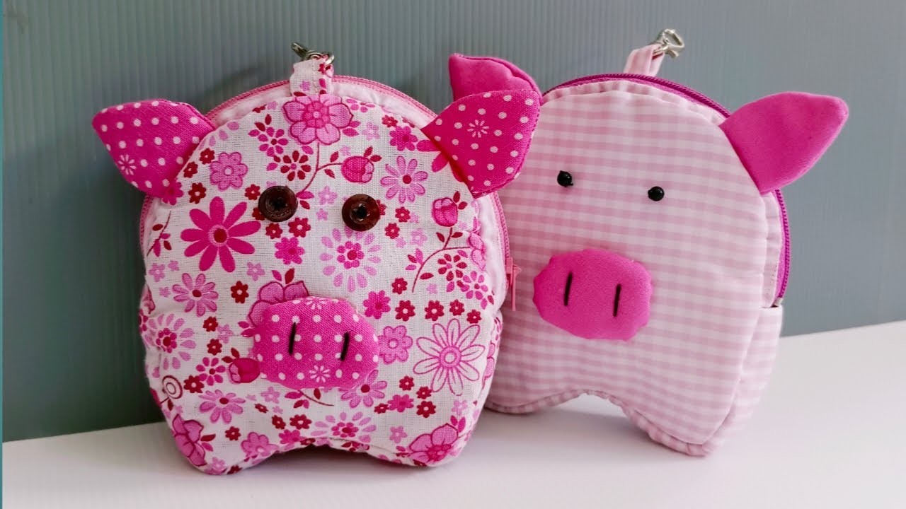 Cute Mini Pouch DIY | Pig Pouch Tutorial | Free Pattern