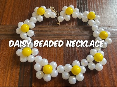 Daisy beaded necklace tutorial- No special tool required.