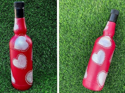 DIY Heart Bottle Painting Tutorial | Transform a Bottle into a Heartfelt Piece of Art