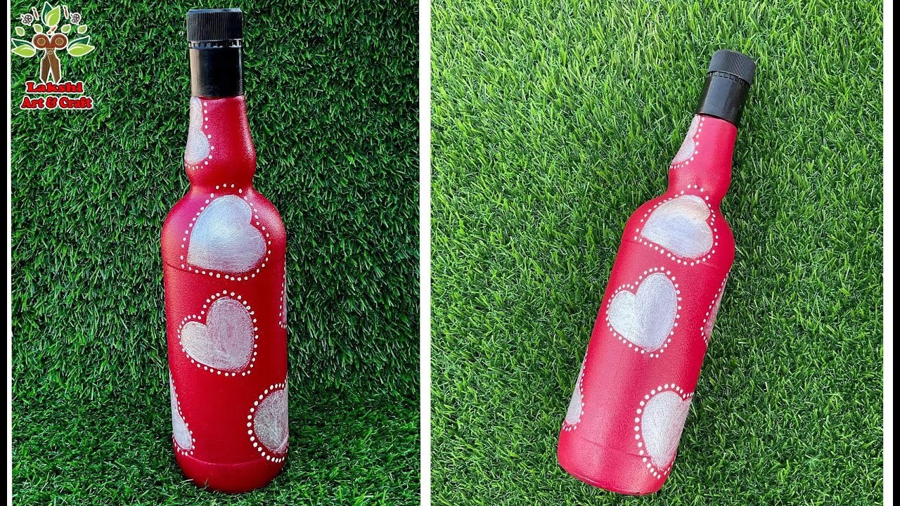 DIY Heart Bottle Painting Tutorial | Transform a Bottle into a Heartfelt Piece of Art