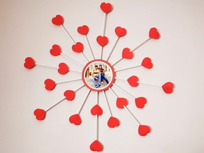 DIY Heart Sun burst - Valentine's day craft ideas - Photo Frame -  Paper Wall Decor