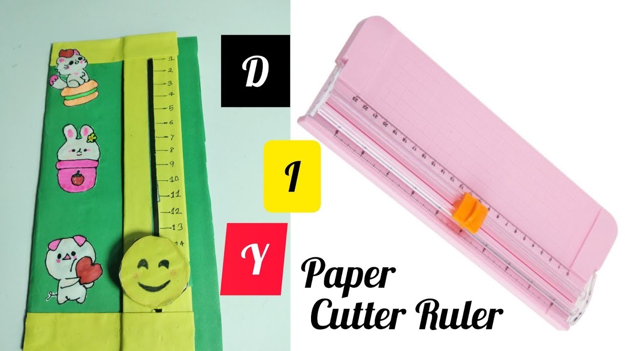 DIY Kawaii Ruler Cutter. Easy Craft Idea . How To Make Paper Cutter easy way at home