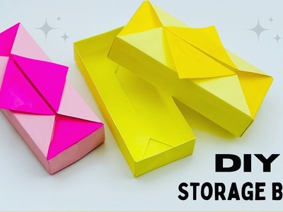 DIY MINI PAPER STORAGE BOX. Paper Crafts For School. Paper Craft. Easy Origami Gift Box DIY
