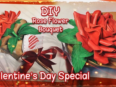 DIY Rose Flower Bouquet || Valentine’s Day Special || How to Make Flower from Foam Sheet Craft Ideas