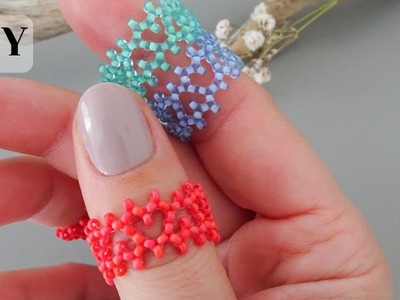 DIY Trends beaded heart ring for Valentine's day.Jewelry making