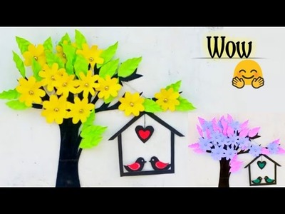Diy Wall Hanging Craft Ideas | Tree Wall Decor Idea | Love Birds Wall Hanging | Handmade Craft Ideas