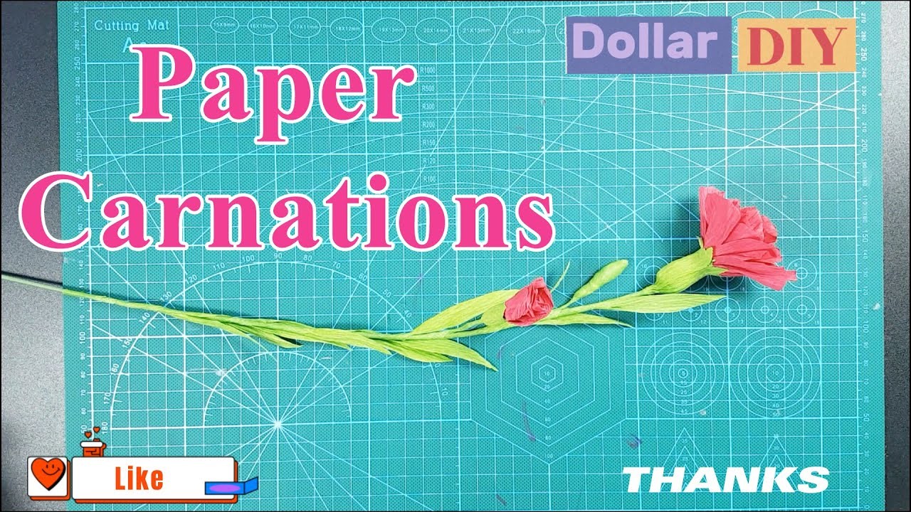 Dollar - DIY | Carnations from recycled paper.Paper Craft For Home Decoration.