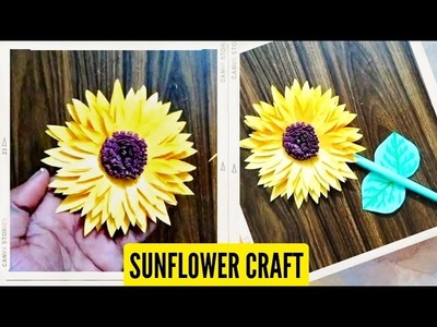 Easy to make sunflower tutorial || sunflower craft || DIY paper flower for room decoration ||