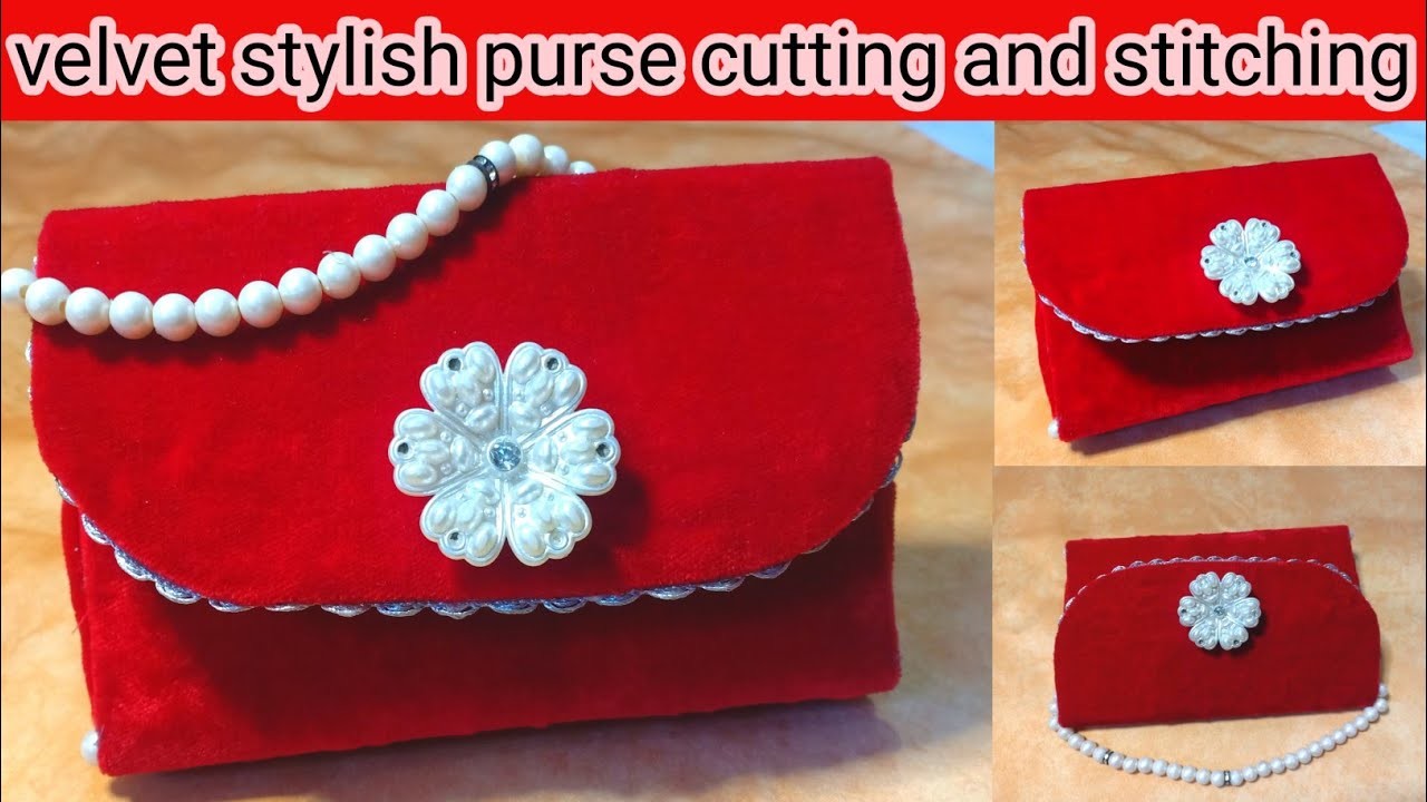 Eid special stylish purse cutting and stitching|velvet purse full tutorial|#craft   ‎@fabricstitch 