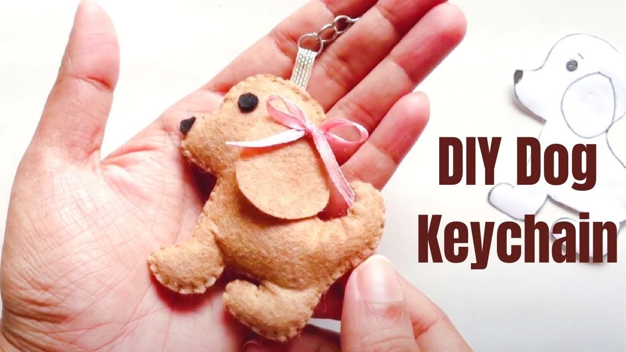 Felt craft dog Beginner Friendly Tutorial with KraftWithRad - Felt dog Keyring DIY from home Ideas