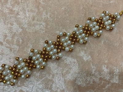 Golden and Pearl tutorial beautiful bracelet