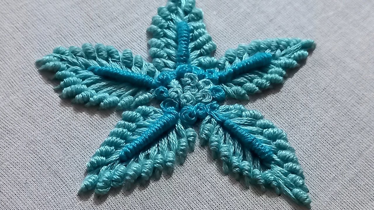 Hand Embroidery-Awesome Flower Design-Beutiful Brazilian Embroidery-Latest Needle Work.Tutorial