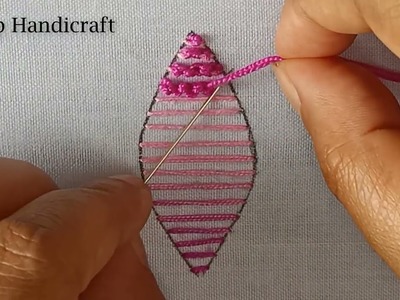 Hand Embroidey, Easy leaf embroidery with Chain Stitch | flower Design stitching #ruphandicraft
