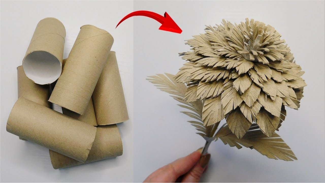 HIT! Fantastic Toilet Paper Rolls Crafts. Easy Paper Flower Tutorial. DIY Home Decor Idea