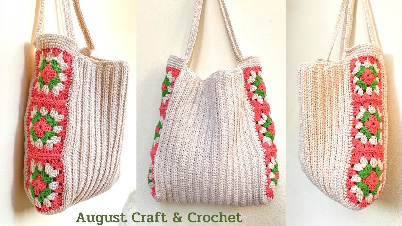 How to Crochet Granny Square Tote Bag Very Easy | Crochet Bag tutorial