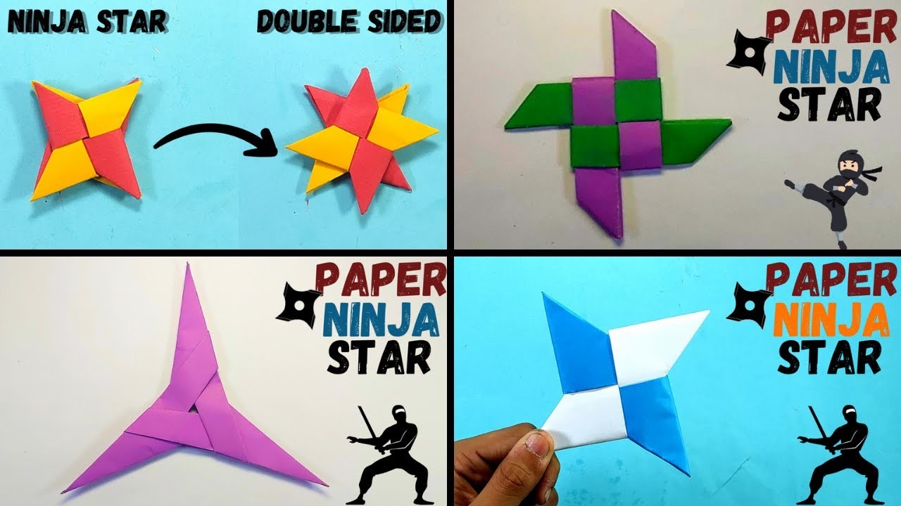How To Make 4 Easy Paper Ninja Star (Shuriken) | Paper Craft |How To Make Naruto Ninja Star Tutorial