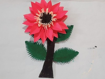 How to make a paper flowers tutorial(sunflower) l DIY very easy sunflower l paper flower paperflower