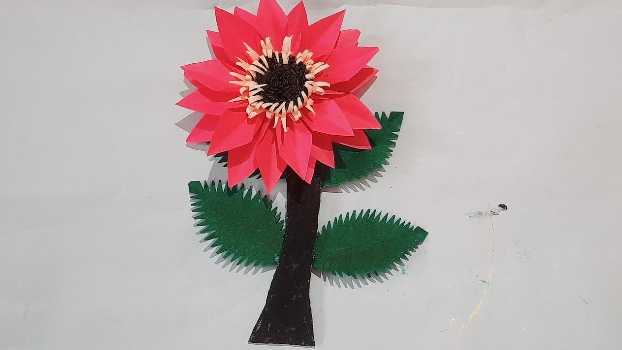 How to make a paper flowers tutorial(sunflower) l DIY very easy sunflower l paper flower paperflower