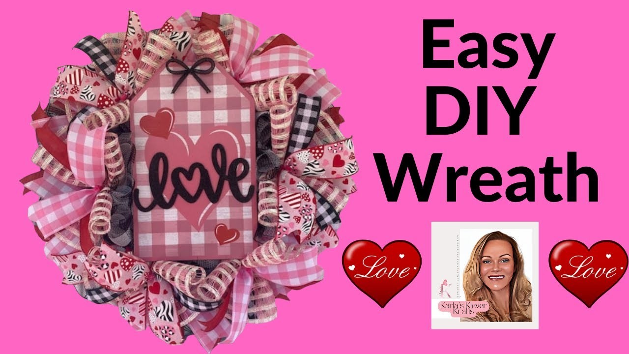 How to Make a Valentines Day Love Buffalo Check Wreath, DIY Cruffle Method Mesh Wreath, Home Decor