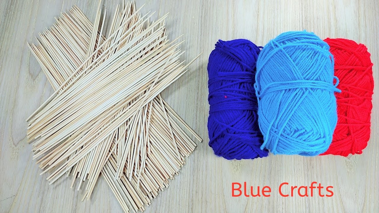 How To Make Creative Bamboo Crafts With Woolen | Recycling Ideas For Home Decoration