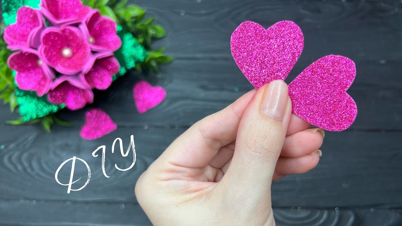 How to make Flowers with Glitter Foam Sheet Craft Ideas