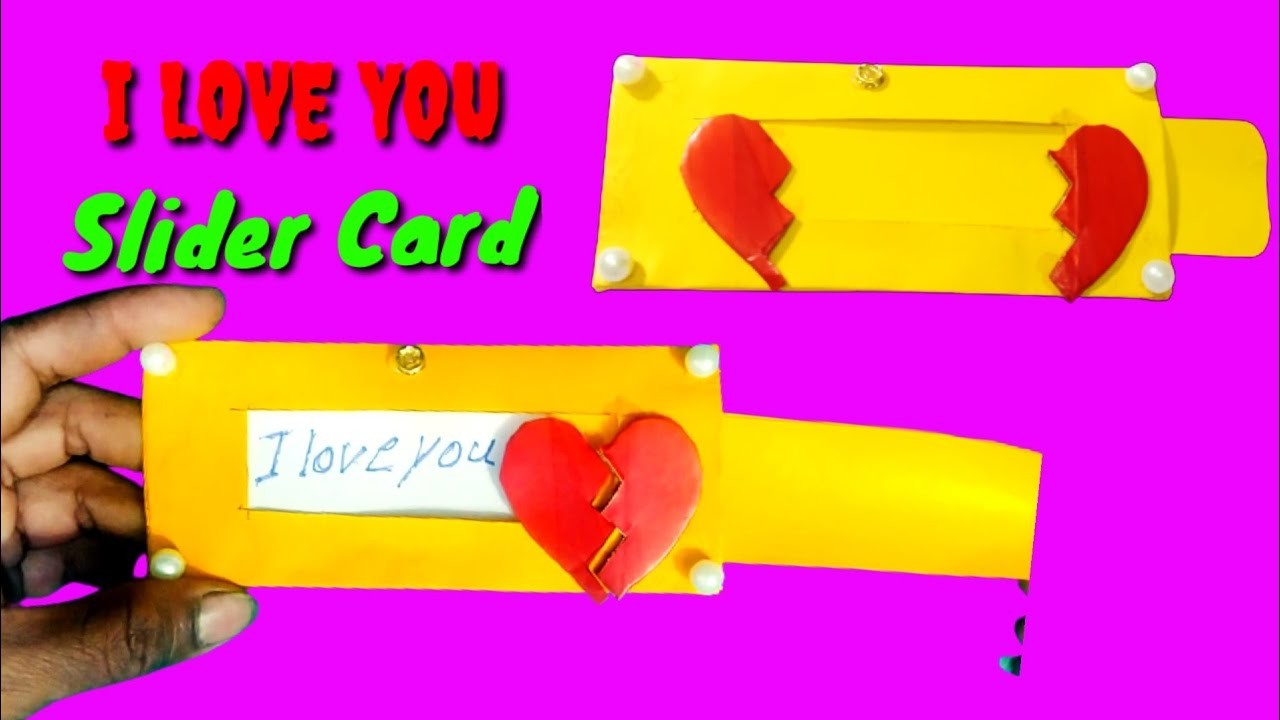 Love you Slider card tutorial Heart ||Valentine Day Mein pocket gift