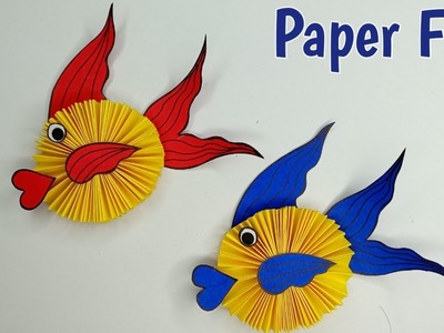Moving Paper Fish Tutorial, How To Make Paper Moving Fish Toy For Kids, Kids Craft Ideas