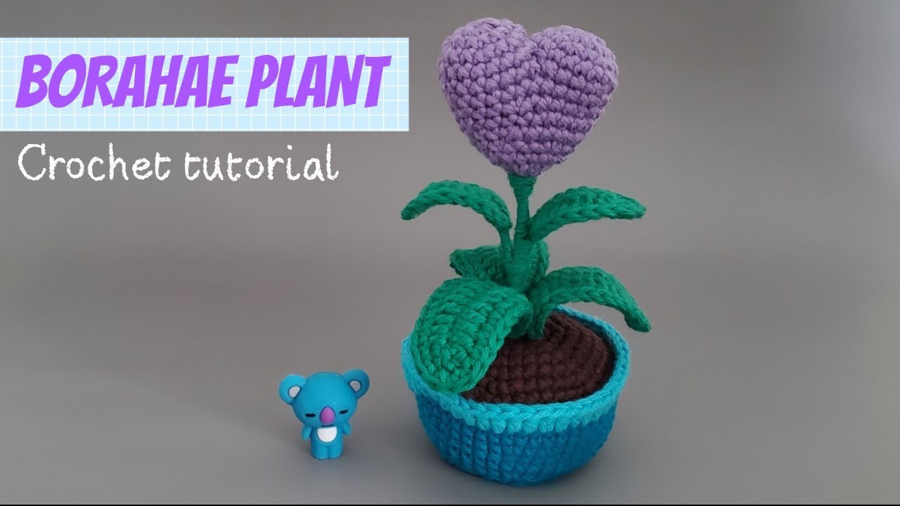 Purple You Borahae Crochet Plant Tutorial
