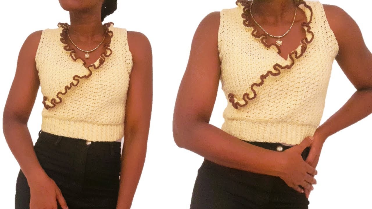 Ruffle Wrap Top Tutorial for BEGINNERS (CROCHET TUTORIALS)