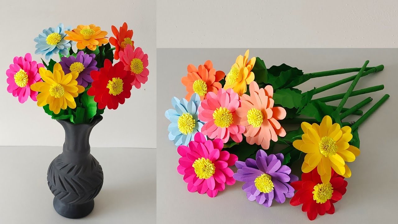 Simple and Beautiful Paper Flowers - Paper Craft - DIY Flowers - Home Decor - Art Ideas