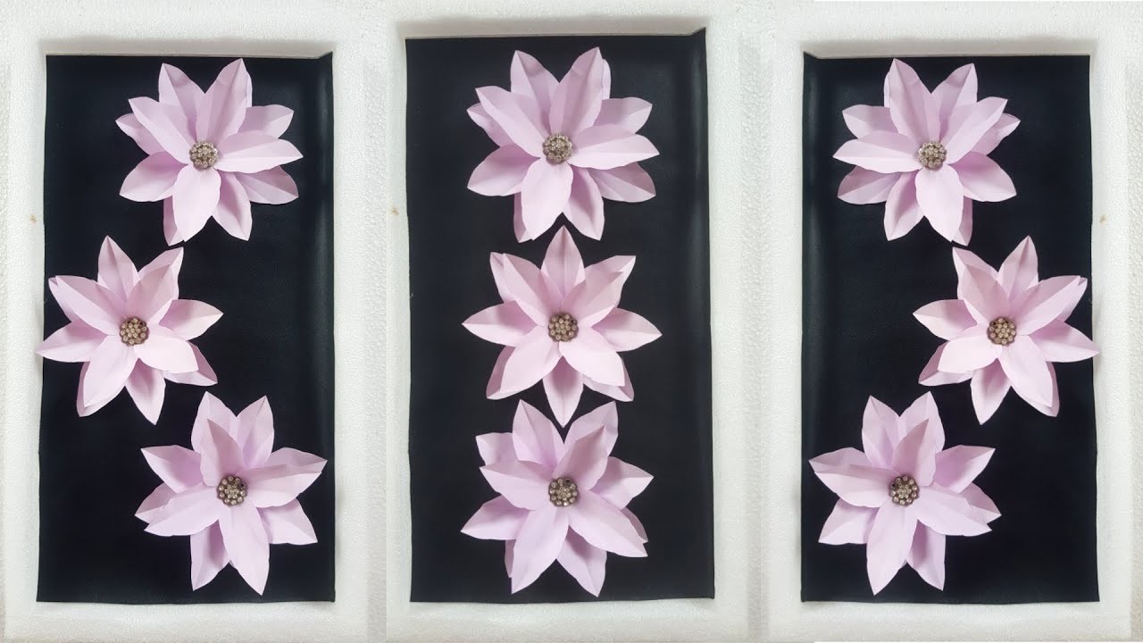 របៀបធ្វើផ្កាក្រដាស់.Unique Wall Hanging Craft. Paper Craft For Home Decoration. Paper Flower. DIY