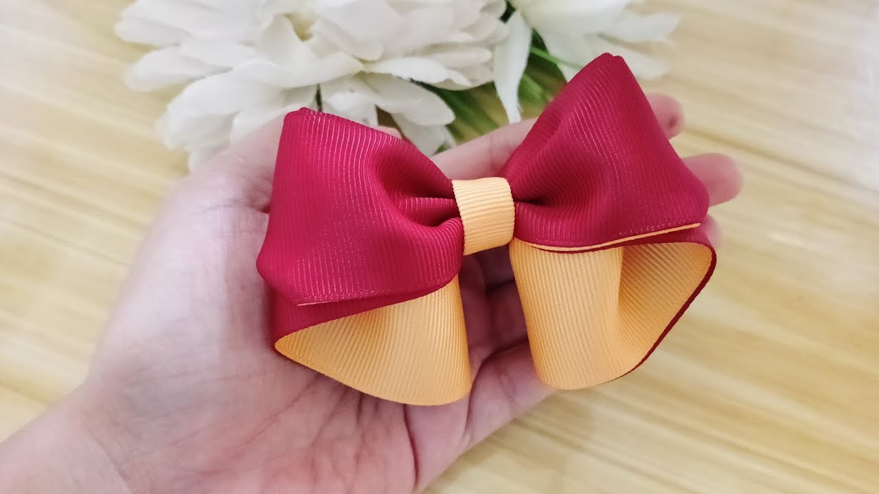 ????TUTORIAL MAKING RIBBON BOW STEP BY STEP ???? DIY RIBBON BOW ???? RIBBON WORK????