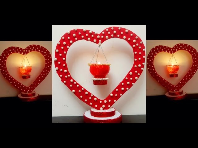VALENTINE'S Day DIY 2023|Heart showpiece |Best out of waste Craft|Gift ideas for valentine's Day