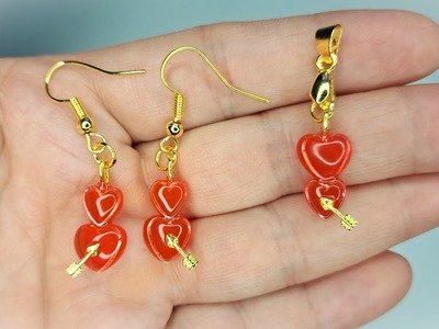 Valentines Special - UV Resin Hearts & Arrow - Jewelry Set Tutorial - Easy Crafting